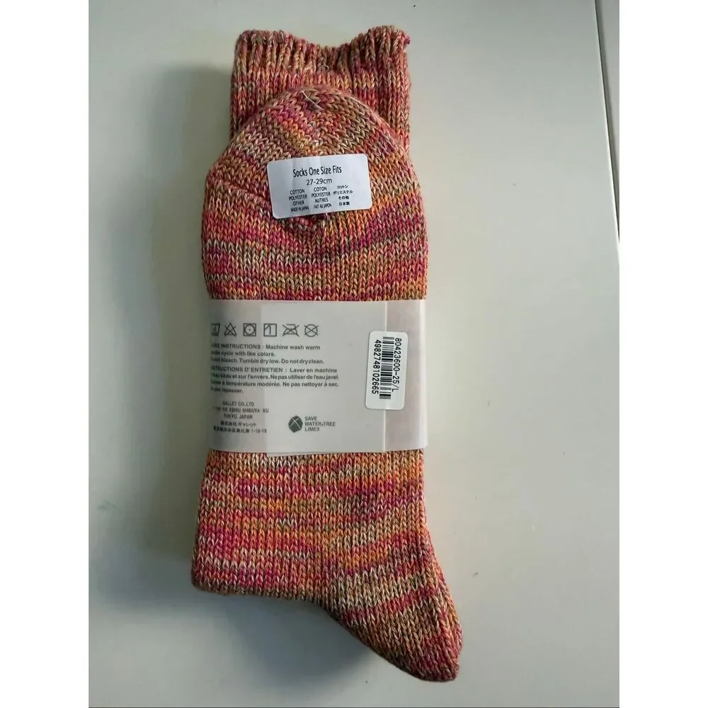 Anonymous ISM Socks Crew Made in Japan Cashmere Blend One Size Fits Most